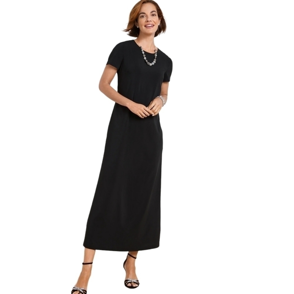 Talbots | Women's Navy Blue Vintage Wool Maxi Length Dress (Size Large)